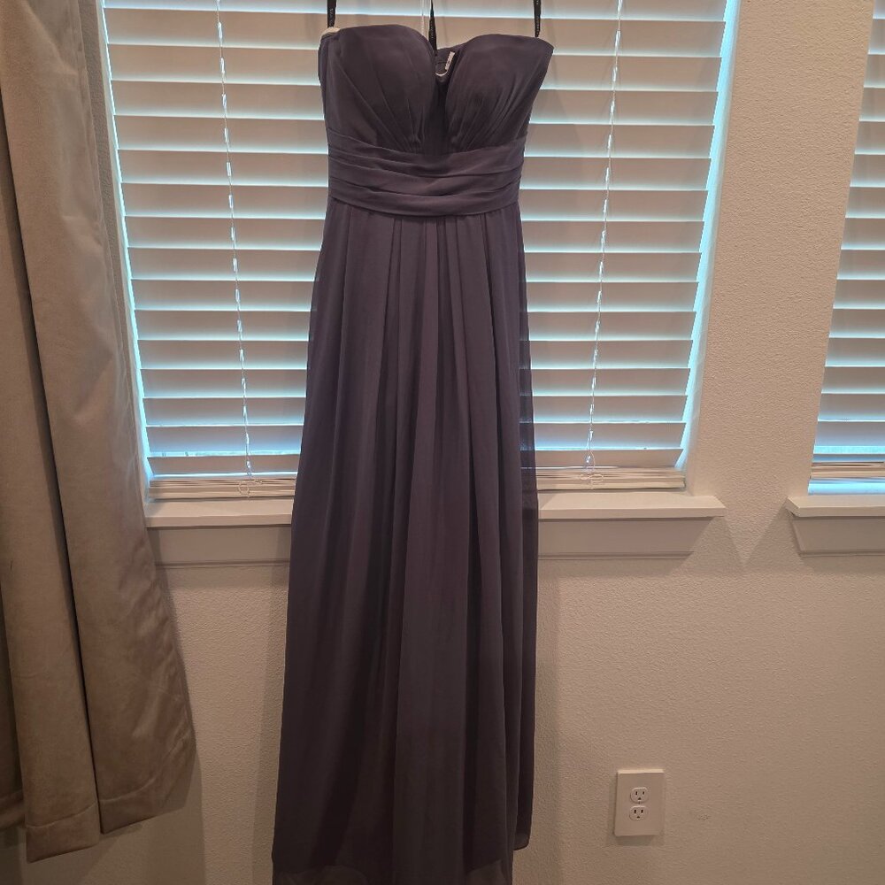 Bill Levkoff Formal Bridesmaid Dress - Strapless Slate Gray